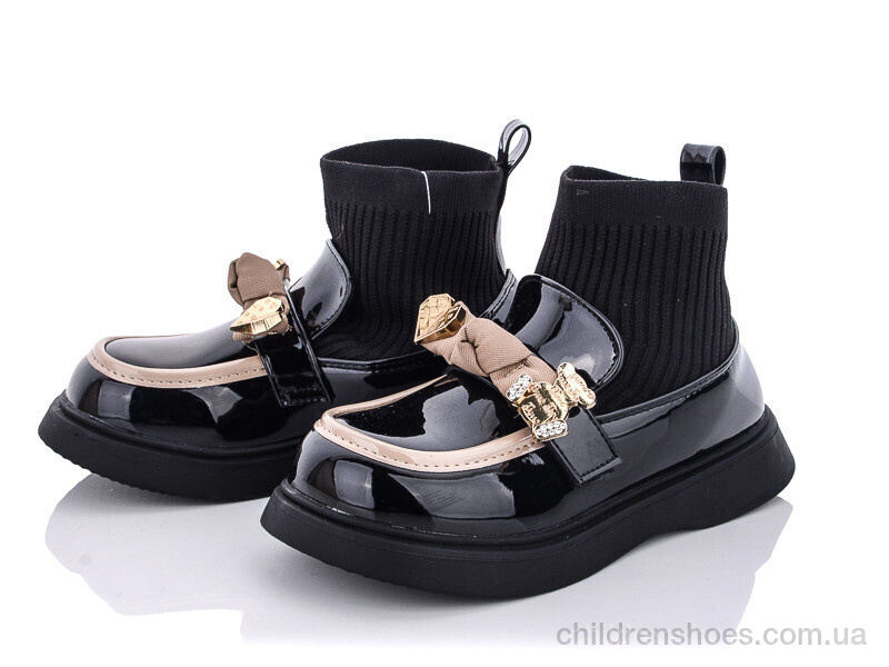 Ботинки Y159(2107B) black Violeta / p. 32-37 / 6пар