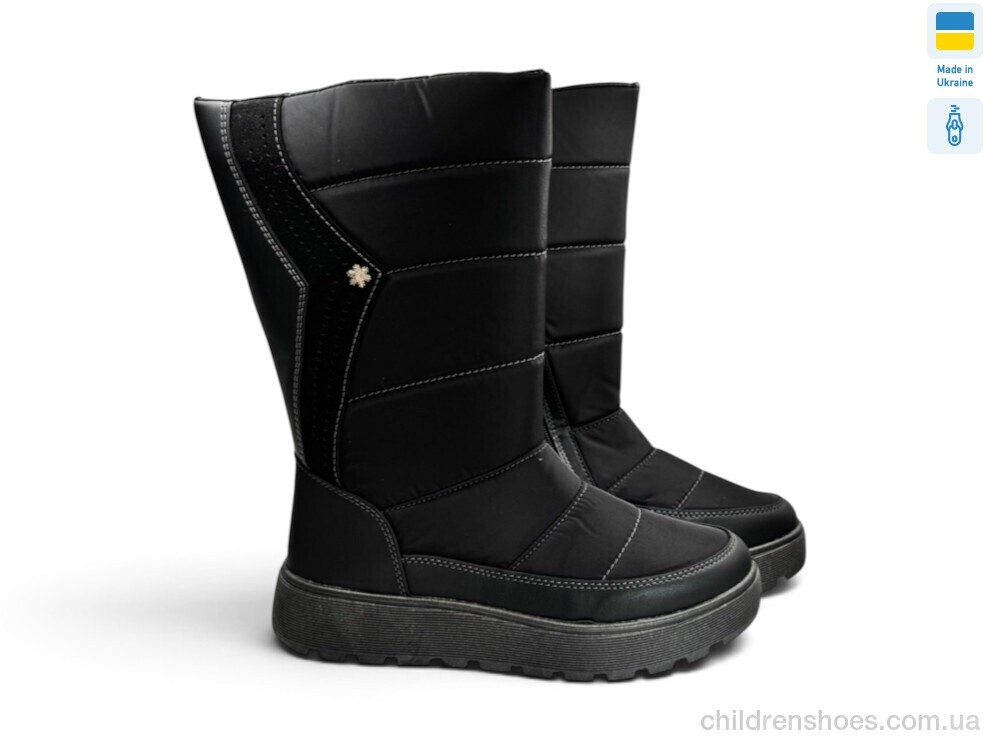 Дутики 1601 чорний Rai shoes / p. 37-41 / 6пар