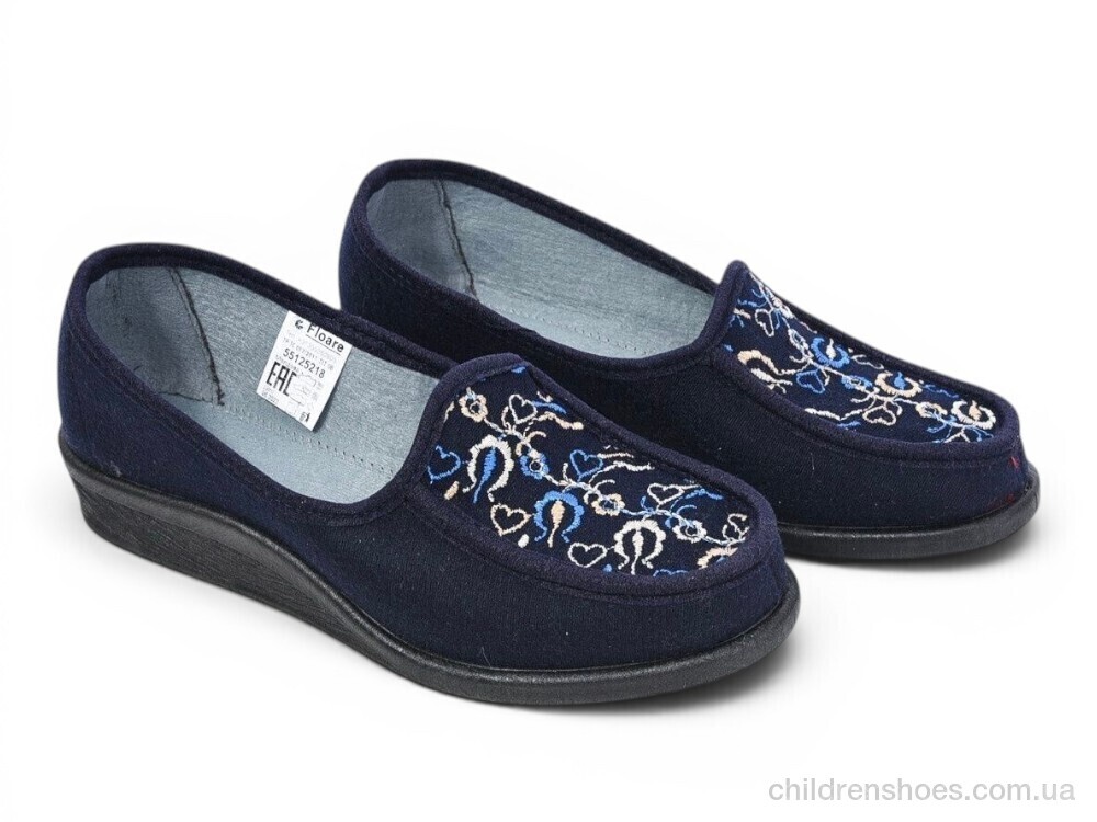 Тапки 56125218 синій вишивка Rai shoes / p. 36-41 / 6пар