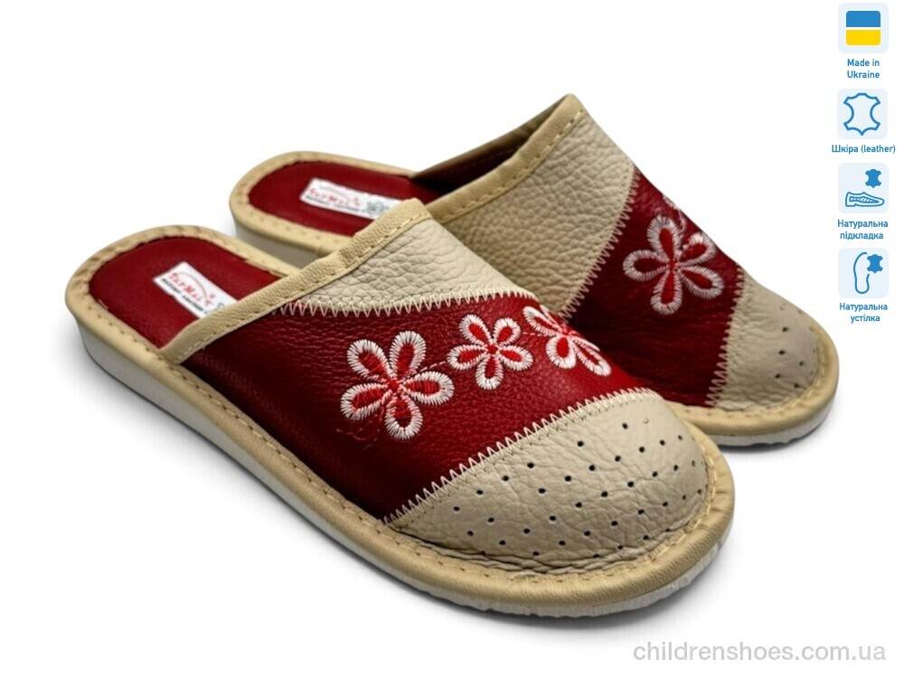 Тапки Тапмал 002 червоний Rai shoes / p. 36-41 / 6пар