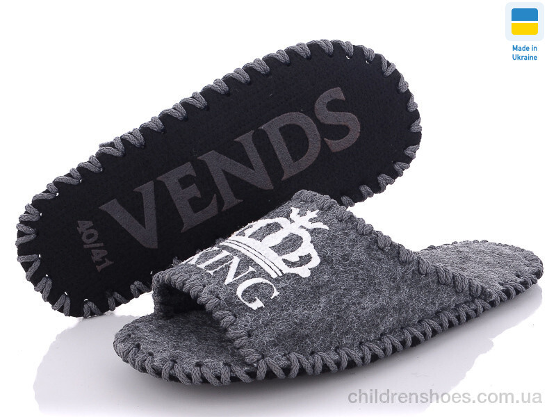 Тапки Vends 344М серый