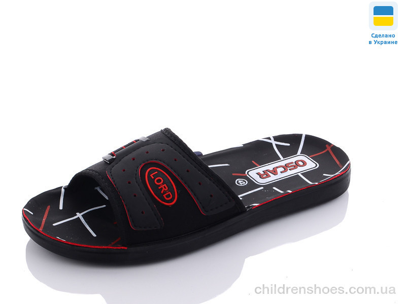 Шлепки Oscar S23 black-red