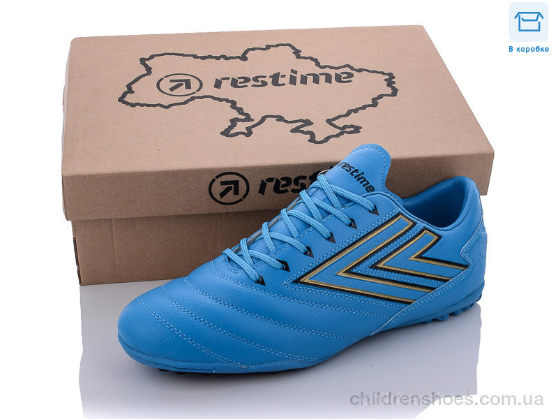 Футбольная обувь Restime DMB22613-1 skyblue-gold-black
