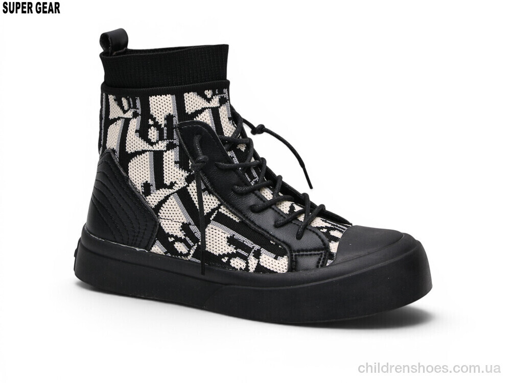 Ботинки 01-03A black Super Gear / p. 31-36 / 6пар
