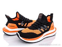 Кроссовки S6(996) black-orange Violeta / p. 39-44 / 6пар