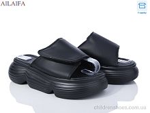 Шлепки 7050 all black Ailaifa / p. 36-41 / 8пар