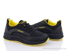 Кроссовки 197-141 black-yellow Violeta / p. 36-41 / 8пар