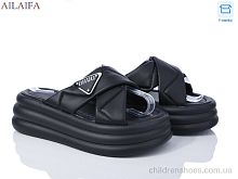 Шлепки 7019 all black Ailaifa / p. 36-41 / 8пар