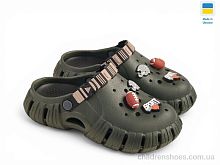 Кроксы DS012 хакі-чорний Rai shoes / p. 30-35 / 6пар
