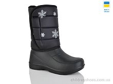 Сапоги из пены Сніжинка чорний Lot Shoes / p. 37-42 / 8пар