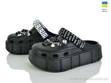 Кроксы E152-2-4 чорний Rai shoes / p. 36-40 / 6пар